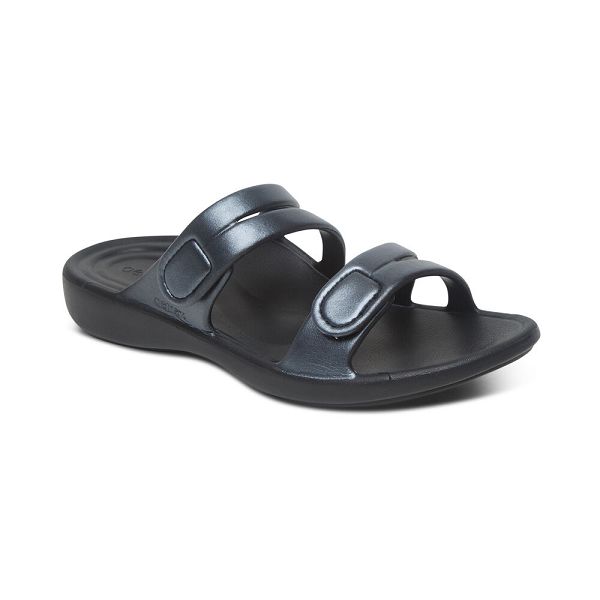 Aetrex Women's Janey Sport Water-Friendly Sandals - Black | USA JECCNCN